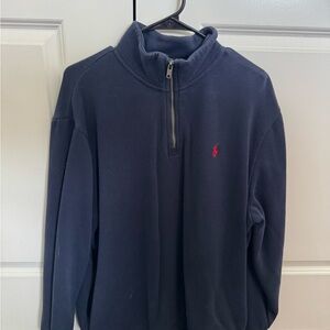 Ralph Lauren Men's Dark Blue Zip-Up Sweater